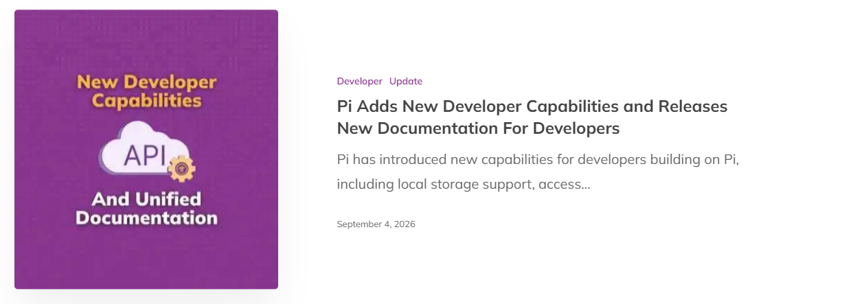 PI New Developer Tools And Documentation Roll Out
