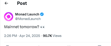 Monad Mainnet Launch