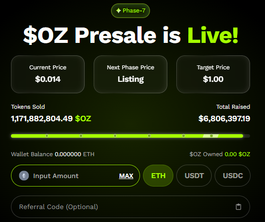 OZ presale is live