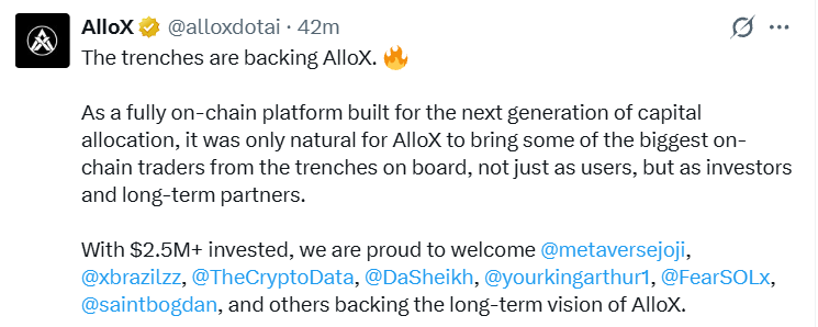 AlloX investment plan