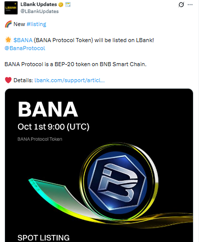 BANA is a BEP-20 token on BNB Smart Chain