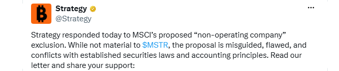 Strategy Reject MSCI Plan Strategy Reject MSCI Plan