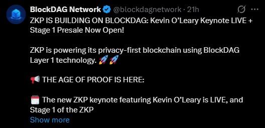 BlockDAG ZKP presale update BlockDAG ZKP presale update