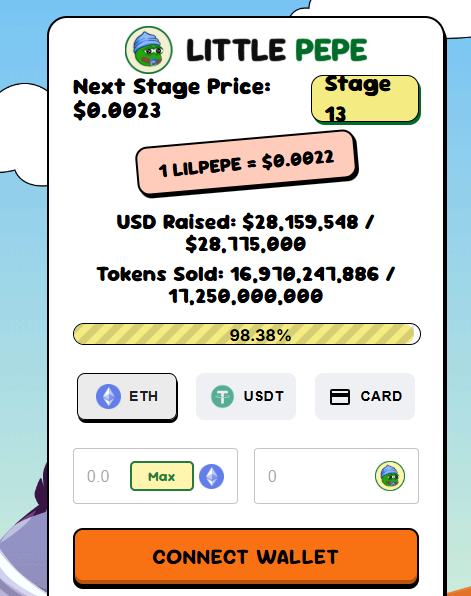 Little Pepe presale stage 13 ends data