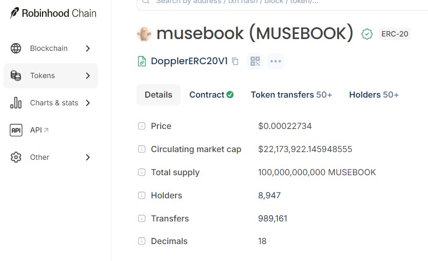 Robinhood Chain block explorer