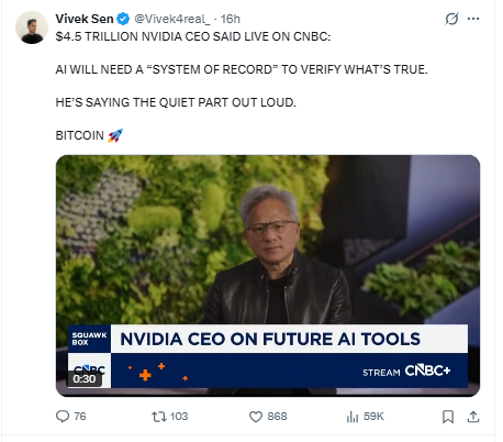 Bittensor Price Prediction as Vivek Sen highlights Nvidia CEO AI system of record comment Bittensor Price Prediction as Vivek Sen highlights Nvidia CEO AI system of record comment