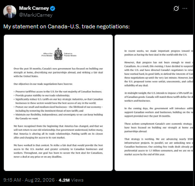 Canada PM Official Tweet