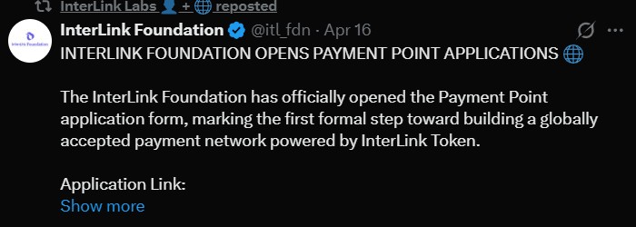 InterLink chain settles payments