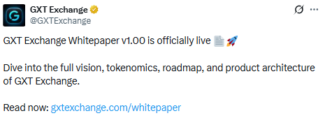 GXT exchange token whitepaper live image