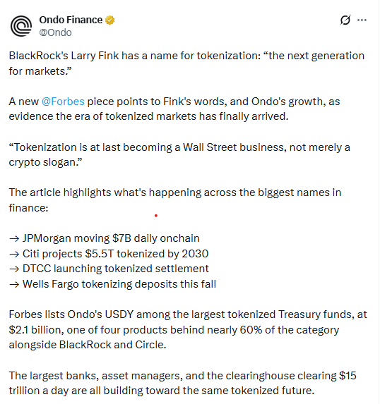 Ondo Tokenization News Ondo Tokenization News