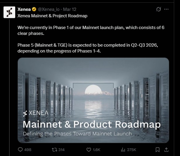 Xenea Wallet Mainnet Launch and Roadmap Update