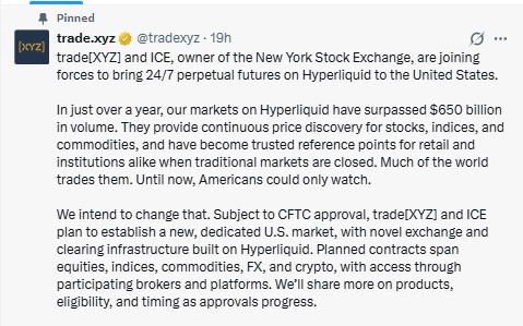 Trade.xyz Official X Post Trade.xyz Official X Post