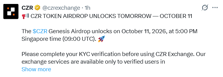 CZR token airdrop today CZR token airdrop today