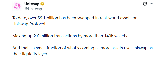 Uniswap tokenized SpaceX shares