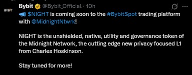Midnight listing on Bybit Midnight listing on Bybit