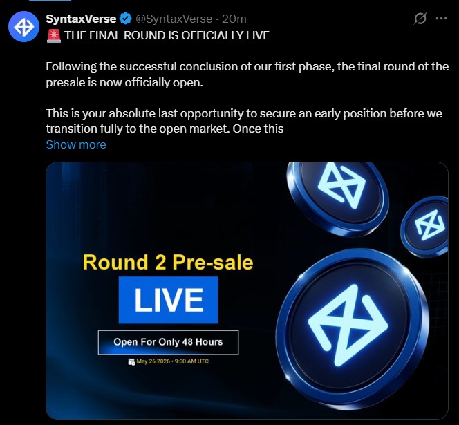 Syntax Verse Presale Round 2 Is Live Today Syntax Verse Presale Round 2 Is Live Today
