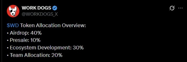 Work Dogs Tokenomics