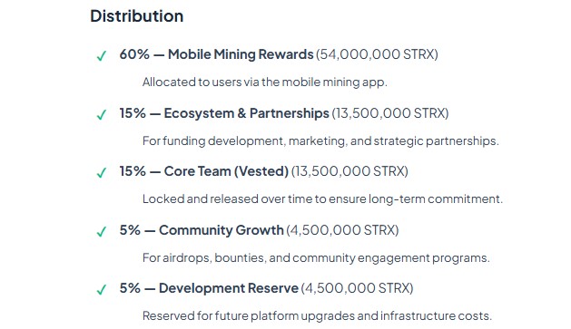 $STRX Tokenomics Update