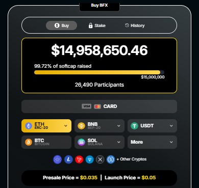 BlockchainFX Presale Dashboard