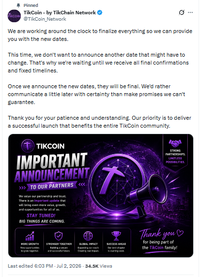TikCoin Network New Launch update