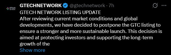 Gtech Network listing delay Gtech Network listing delay