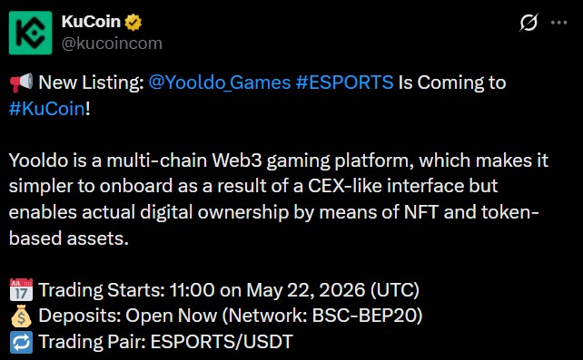 Yooldo Games KuCoin listing