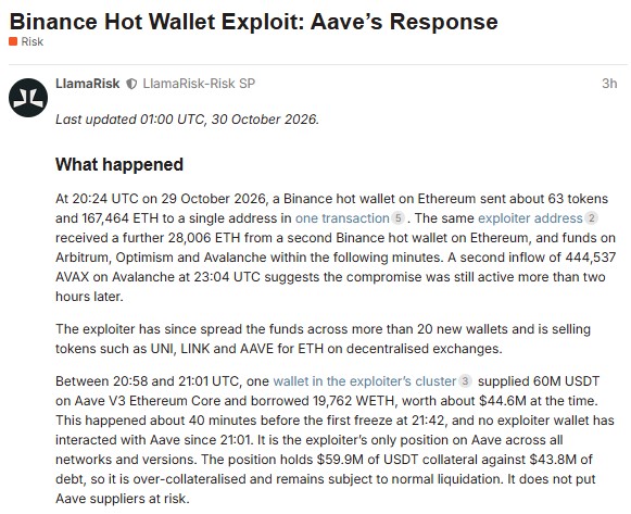 Binance Hot Wallet Exploit: Aave Response Binance Hot Wallet Exploit: Aave Response