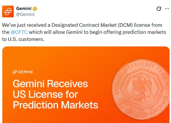 Gemini CFTC License news Gemini CFTC License news