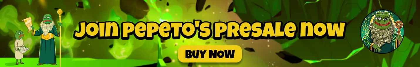 JOIN PEPETO’S PRESALE NOW JOIN PEPETO’S PRESALE NOW