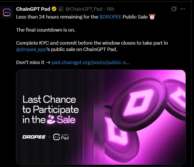 ChainGPT Pad public sale ChainGPT Pad public sale