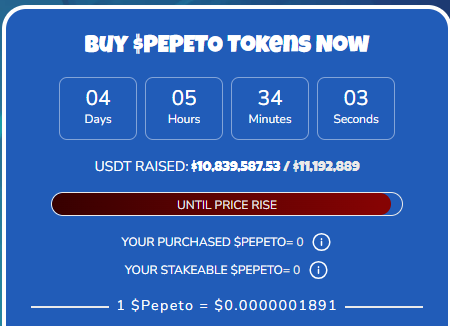 pepeto presale price pepeto presale price