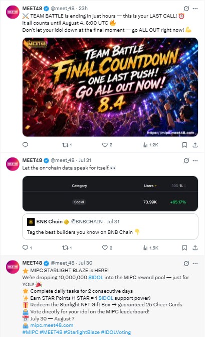 MEET48 official update on X