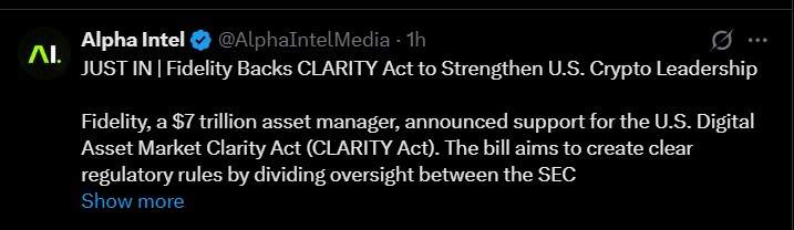 Fidelity Investments backed the CLARITY Act Fidelity Investments backed the CLARITY Act