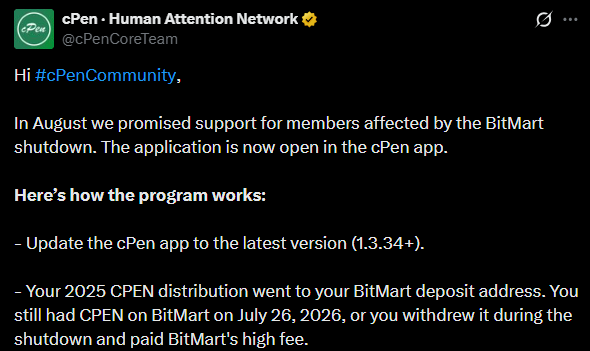 cPen Network Update Post
