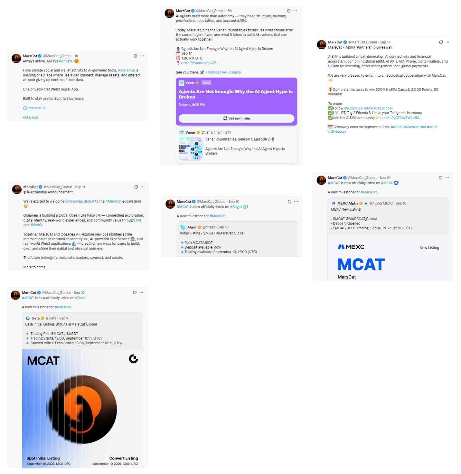 MarsCat Recent Announcements On X