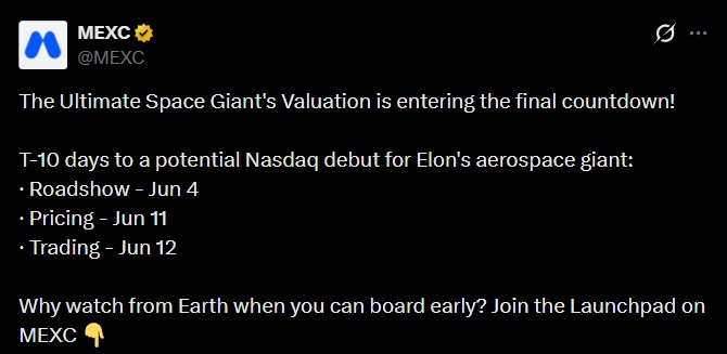 SpaceX IPO valuations date