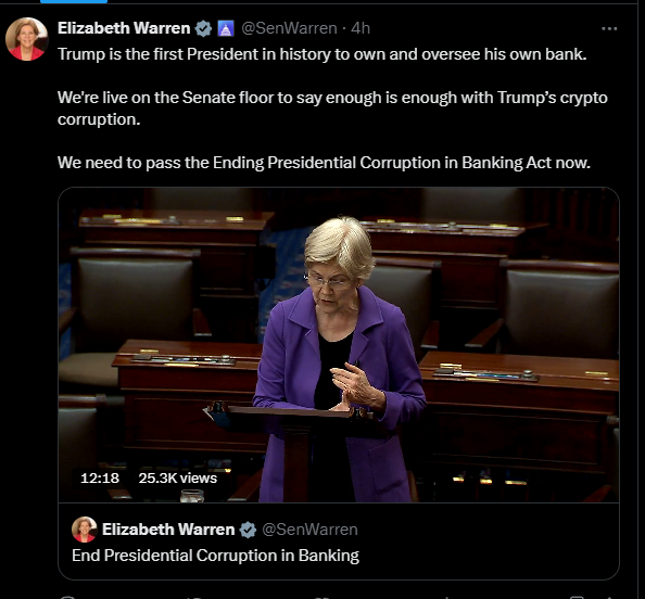 Senator Elizabeth Warren on Crypto Bill Senator Elizabeth Warren on Crypto Bill