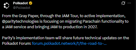 Polkadot official X Post