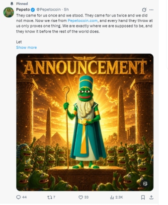 official tweet on x