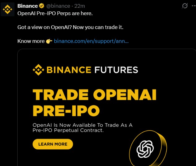 Binance First Pre-IPO Move