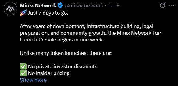 Mirex Network Presale