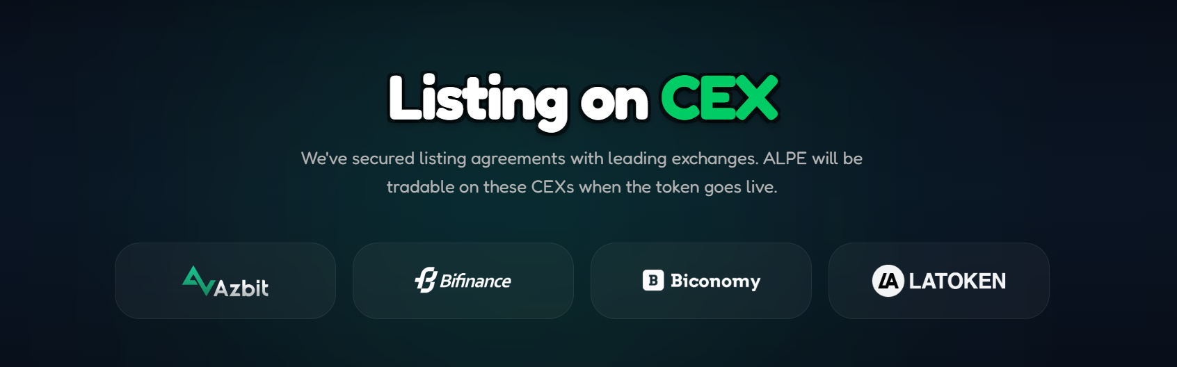 AlphaPepe Listing on CEX