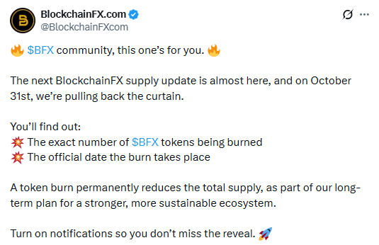 blockchainfx 23 october tweet