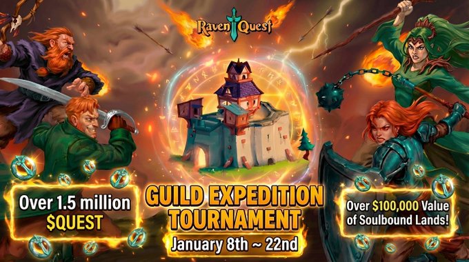  RavenQuest — Big Guild Tournaments and Land Prizes
