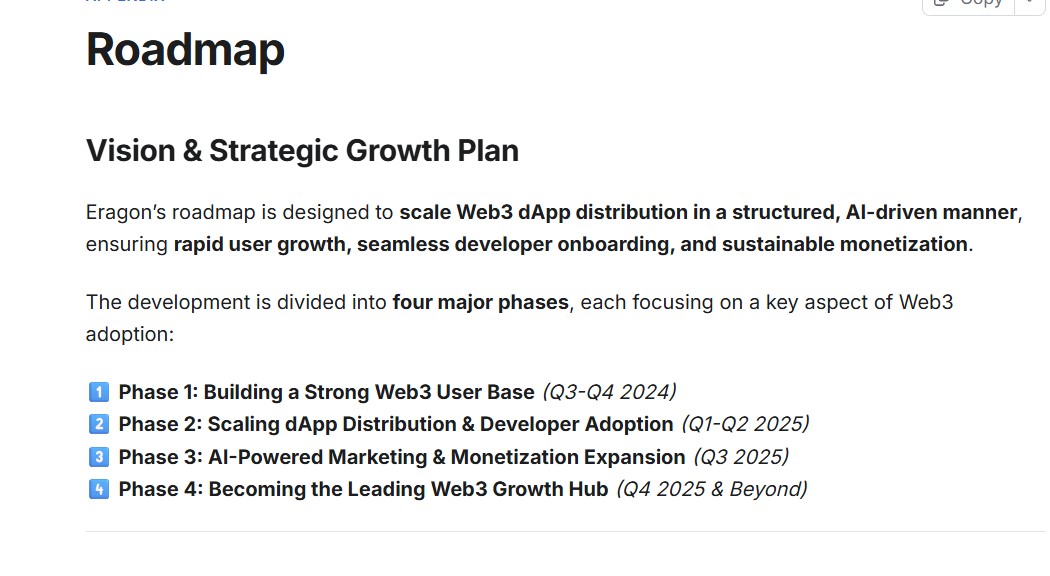 Eragon Airdrop Roadmap
