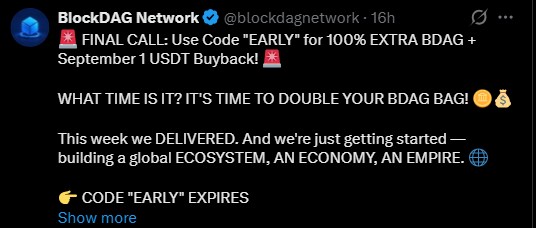 BlockDAG Buyback Bonus ending