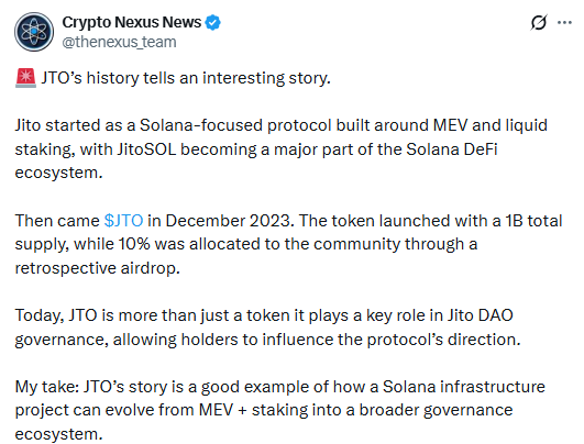 Jito ecosystem history and JTO governance discussion