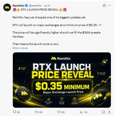 Remittix Launch Price Reveal