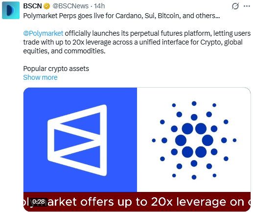 BNB Crypto News Today: Polymarket Adds BNB to New Perps Platform
