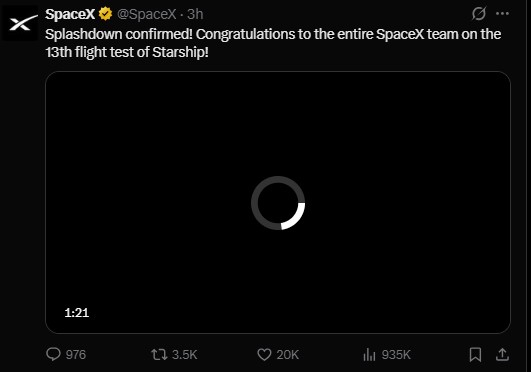 SpaceX launched Starship on its 13th test flight